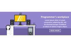 Programmer workplace banner horizontal concept Product Image 1