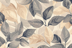 Brown and Gray Watercolor Leaves Background Wallpaper Product Image 1