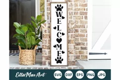 Welcome Porch Sign SVG, Front Porch Sign SVG, Vertical Sign Product Image 1