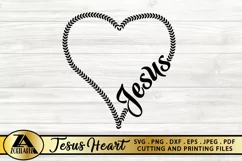Jesus SVG PNG EPS DXF Floral Heart SVG Monogram SVG Cut file Product Image 3