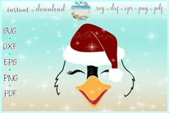 Penguin Face with Santa Hat Christmas SVG DXF EPS PDF PNG Product Image 1