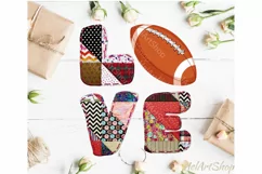 Love Football Sublimation design png file. Product Image 1