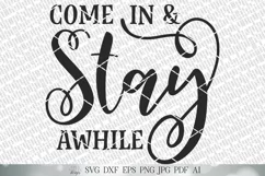 Come In And Stay Awhile SVG | Farmhouse Sign SVG | Welcome S Product Image 2