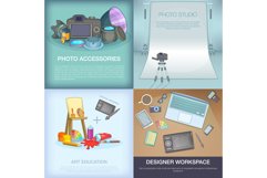 Photo and art banner set, cartoon style Product Image 1