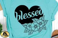 Heart SVG PNG EPS DXF Blessed SVG Floral Heart SVG Cut files Product Image 2