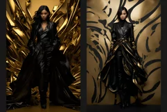 15 Women in Black and Gold Fashion Product Image 3