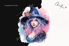 Watercolor Pastel Witch Clipart | Watercolor Halloween PNG Product Image 2
