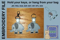 ITH Elephant Dreams Vinyl Key Fob or Bag Tag - Snap Tab Product Image 1