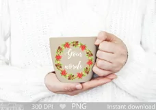 Watercolor Christmas flowers wreath clipart Product Image 2