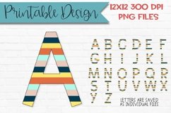 Summer Stripe Sublimation Alphabets Printable Designs Product Image 1