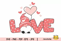 Valentine Gnome svg, Love Gnome SVg, cute Gnome clipart Product Image 1