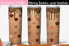 Heart Melanin 20 Oz. Skinny Tumbler Wrap Sublimation Product Image 1