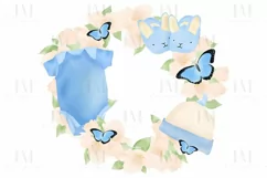 Add Your Own Photo Baby Wreath Pink & Blue Design Product Image 3