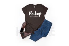 Tshirt Mockup Bella Canvas 3001 Basic Brown Tshirt Mock Product Image 1