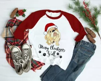 Merry Christmas Dog PNG | Santa Puppy | Sublimation Design Product Image 2