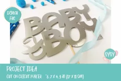 Baby Shower Cake Topper SVG | Baby Boy SVG with pacifier Product Image 3