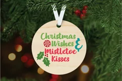 Christmas Wishes & Mistletoe Kisses SVG - Christmas Cut File Product Image 5