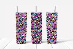 Colorful Leopard Foil 20oz Skinny Tumbler Sublimation Design Product Image 7