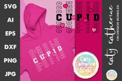 Cupid Word Art with Love Hearts Valentine&#039;s Day SVG Cut File Product Image 1