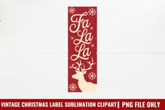 Vintage Christmas Label Sublimation PNG Product Image 1