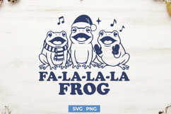 Funny Christmas Frog SVG | Fa La La La La Singing Frog PNG Product Image 1