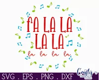 Colorful Christmas Svg Round Sign, Fa La La La La Product Image 2