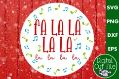 Colorful Christmas Svg Round Sign, Fa La La La La Product Image 1