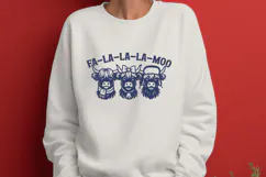 Fa La La La Moo SVG PNG, Funny Highland Cow Christmas Design Product Image 2