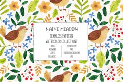 Naive Meadow. Watercolor patterns Product Image 1