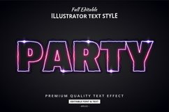 Party Neon 3d Illustrator Text Style Effect Product Image 1