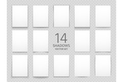 Blank paper cards with different transparent shadows isolate Product Image 1