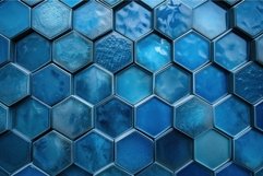 Abstract background of blue hexagonal tiles with varying tex Product Image 1