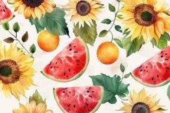 Sunflower and Watermelon Background Wallpaper Product Image 1