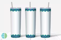 Skinny Tumbler Sublimation Designs Glitter Mermaid Customize Product Image 3