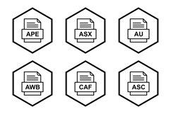 Set Of File Formats Icons Product Image 1