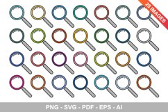 Magnifying glass clip art Product Image 1
