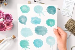 Watercolor Blobs Teal and aqua clipart Graphics Product Image 1