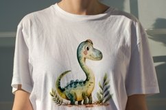 Watercolor Cute Gallimimus Dinosaur Cartoon Product Image 2