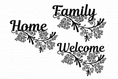 Floral, Home, Family, Welcome SVG files for Silhouette Cameo and Cricut. Product Image 2