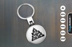 Flowers in Triangle Keychain Product Image 1