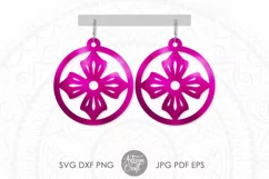 Earrings svg, floral earrings svg, Teardrop Earrings Product Image 1