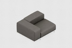 Isometric Arm Chair 3D isolated render Product Image 1