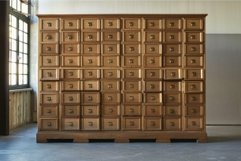Large wooden cabinet standing in an empty room Product Image 1