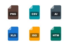 Set Of File Formats Icons Product Image 1