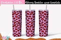 Heart leopard Valentines day 20 Oz. Skinny Tumbler wrap Product Image 2