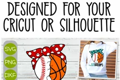 Busy Raising Baller - Baseball Basketball Layered Cricut SVG Product Image 2
