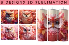 3d Tumbler Wrap l 3d Owl Sublimation Tumbler Product Image 1