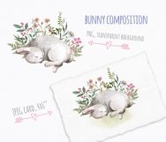 Easter Bunnies Watercolor Cute Baby Rabbit Animal Clipart Product Image 5