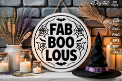 Fab Boo Lous SVG File | Halloween Round Sign SVG Product Image 1