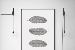 Gray Feathers Wall Art Printable, Bohemian Nursery Decor Product Image 6